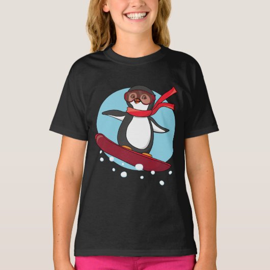 Snowboarding Penguin T-shirt (Voorkant)