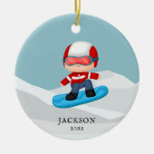 Snowboarding Persoonlijke Kerstmis Keramisch Ornament (Voorkant)