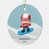 Snowboarding Persoonlijke Kerstmis Keramisch Ornament (Links)