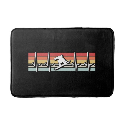Snowboarding Retro hartslag Badmat (Voorkant)