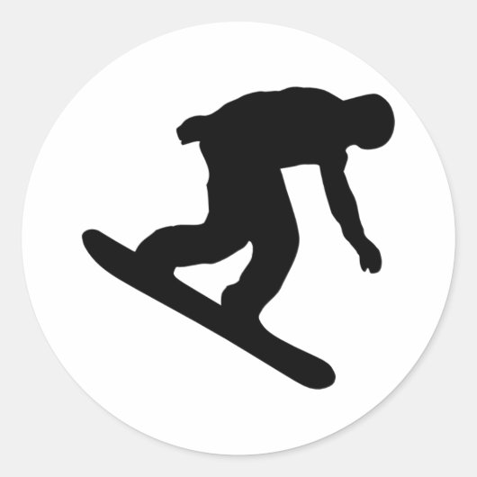 Snowboarding Ronde Sticker (Voorkant)