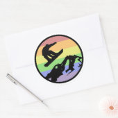 Snowboarding Ronde Sticker (Envelop)