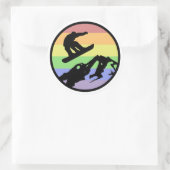 Snowboarding Ronde Sticker (Tas)
