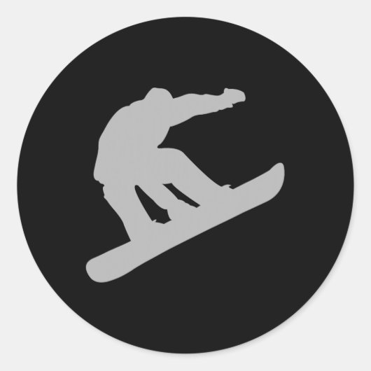 Snowboarding Ronde Sticker (Voorkant)