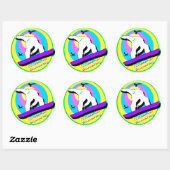 Snowboarding Ronde Sticker (Vel)