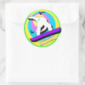 Snowboarding Ronde Sticker (Tas)