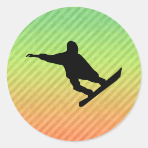 Snowboarding Ronde Sticker