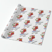 Snowboarding Santa Claus Pattern Personalized Xmas Cadeaupapier (Uitgerold)