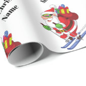Snowboarding Santa Claus Pattern Personalized Xmas Cadeaupapier (Rol Hoek)