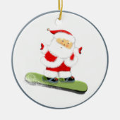 Snowboarding Santa Keramisch Ornament (Voorkant)