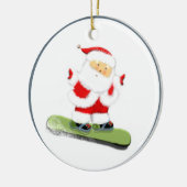 Snowboarding Santa Keramisch Ornament (Links)