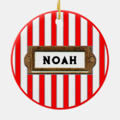 Snowboarding Santa Keramisch Ornament (Achterkant)