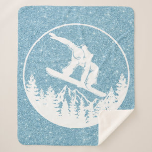 Snowboarding Sherpa Blanket Deken