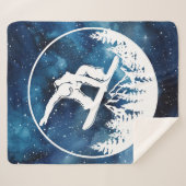 Snowboarding Sherpa Blanket Sherpa Deken (Voorkant (horizontaal))