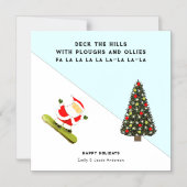 Snowboarding Ski Resort Holiday Cards Magnetische Uitnodiging (Voorkant)