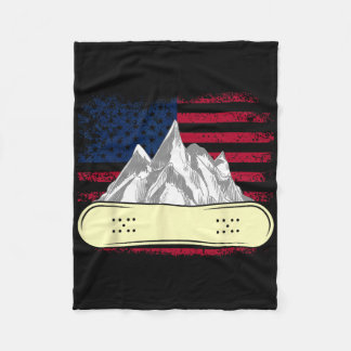 Snowboarding Skiing Snowboard American Flag Snowbo Fleece Deken