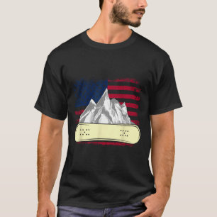 Snowboarding Skiing Snowboard American Flag Snowbo T-shirt