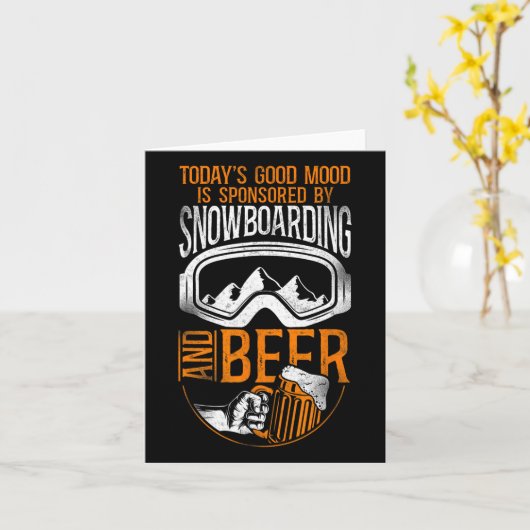 Snowboarding Snowboard  Beer Kaart (Gele Bloem)