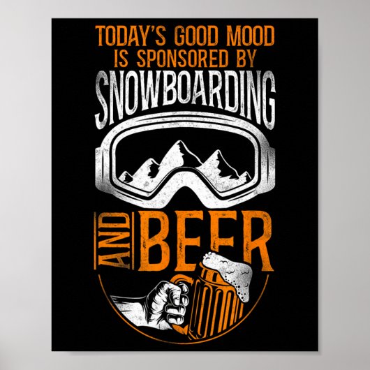 Snowboarding Snowboard  Beer Poster (Voorkant)