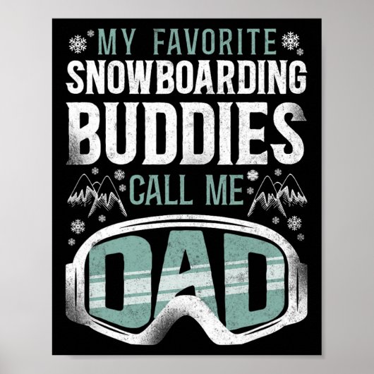 Snowboarding Snowboard  Dad Poster (Voorkant)