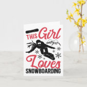 Snowboarding Snowboard Girl Kaart (Gele Bloem)