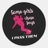 Snowboarding Snowboard  Girl Ronde Sticker (Voorkant)