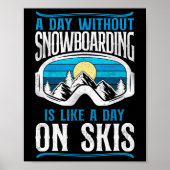 Snowboarding Snowboard  Retro Ski Skiing Go Poster (Voorkant)