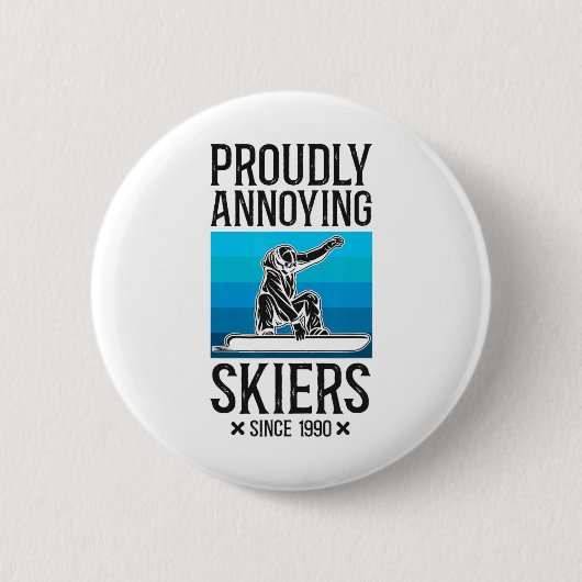 Snowboarding Snowboard Ski Skiing Retro Ronde Button 5,7 Cm (Voorkant)