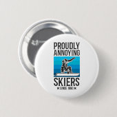 Snowboarding Snowboard Ski Skiing Retro Ronde Button 5,7 Cm (Voorkant /achterkant)