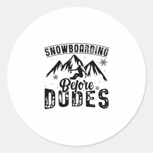 Snowboarding | Snowboard Winter Sports Gift Ideas Ronde Sticker (Voorkant)