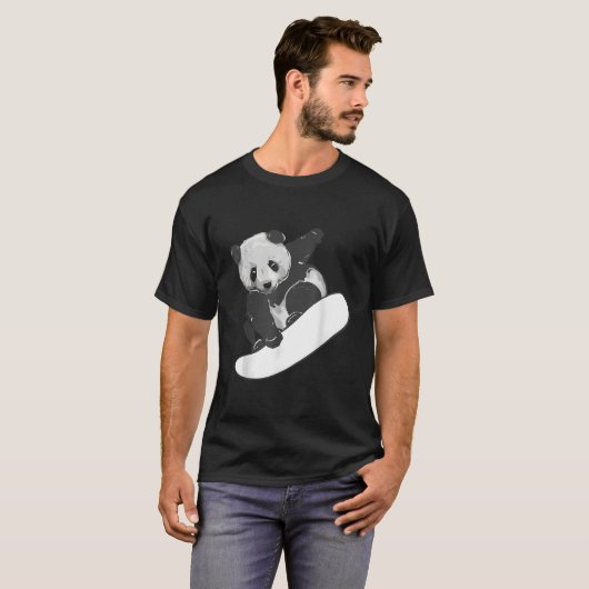 Snowboarding Snowboarding Panda T-shirt (Voorkant volledig)