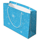Snowboarding Snowman Gift Bag Large Groot Cadeauzakje (Achterkant Gekanteld)