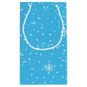 Snowboarding Snowman Wine Gift Bag Klein Cadeauzakje (Achterkant)