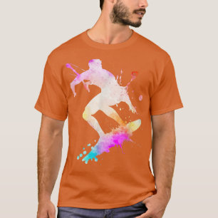 Snowboarding Sport Waterverf Art Graphic T-shirt