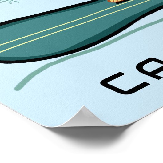 SNOWBOARDING Tabby Kat Grappig CUSTOM NAAM Kwekeri Poster (Hoek)