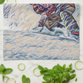 Snowboarding Theedoek (Gevouwen)