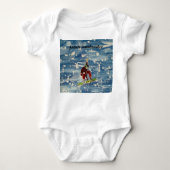 Snowboarding themed baby vest romper (Voorkant)