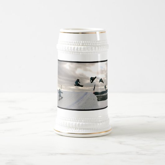Snowboarding Tricks Beer Stein Bierpul (Center)