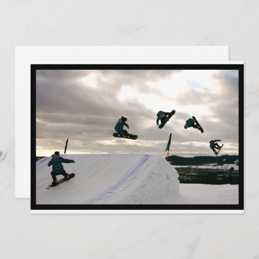 Snowboarding Tricks Invitation Kaart (Voorkant / Achterkant)