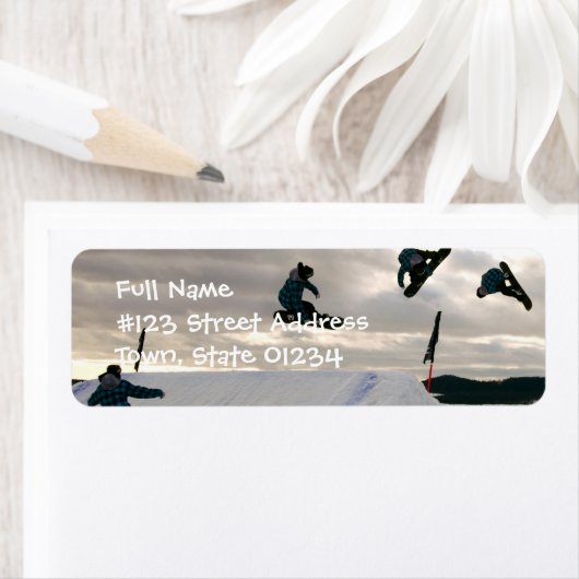 Snowboarding Tricks Retouradres Label (Insitu)