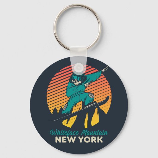 Snowboarding Trip Whiteface Mountain New York Sleutelhanger (Voorkant)