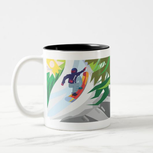 Snowboarding Tweekleurige Koffiemok (Links)