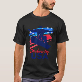 Snowboarding USA Support the Team USA Flag Snowboa T-shirt