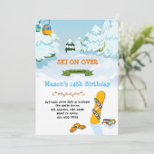 Snowboarding verjaardagskaart kaart (Staand voorkant)