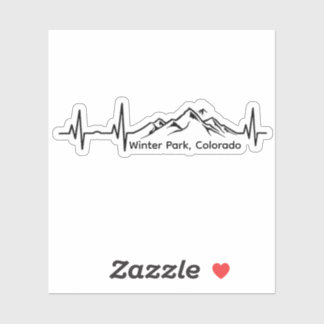 Snowboarding Winter Park Heartbeat Sticker