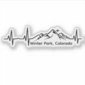Snowboarding Winter Park Heartbeat Sticker (Voorkant)