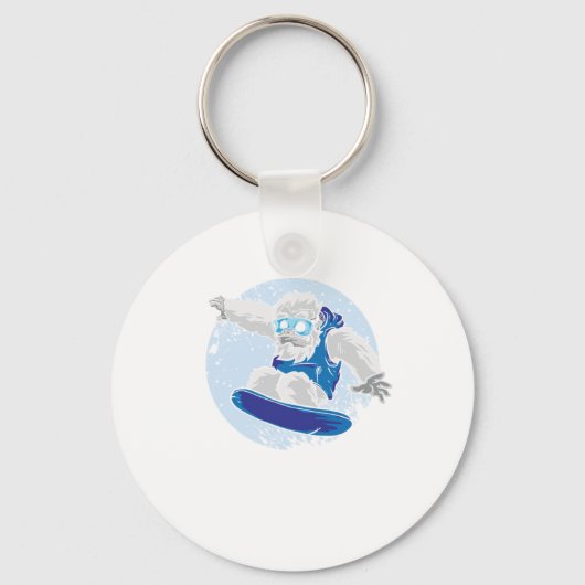 Snowboarding Yeti Big Foot Cool Winter Sports Gift Sleutelhanger (Voorkant)