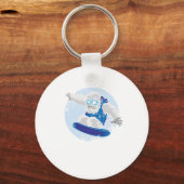 Snowboarding Yeti Big Foot Cool Winter Sports Gift Sleutelhanger (Voorkant)