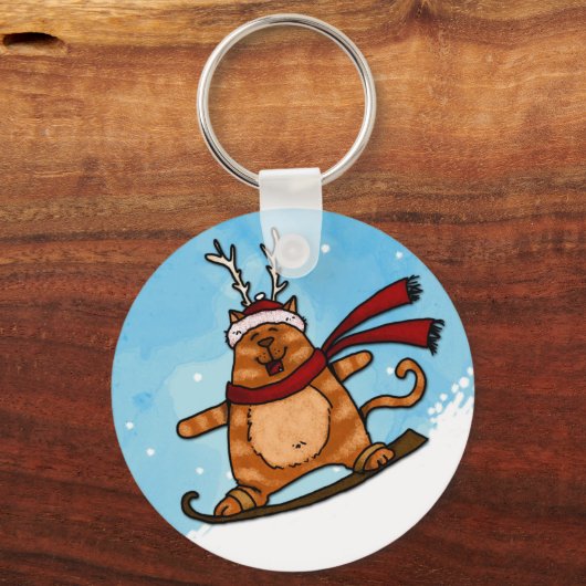 snowboardkat sleutelhanger (Voorkant)