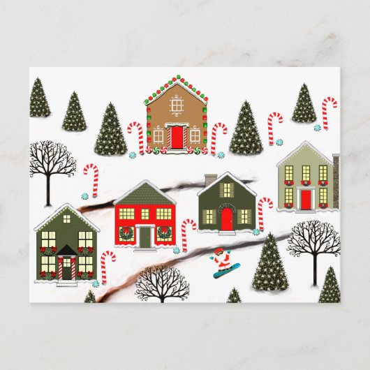 SnowboardkerstKerstmis Feestdagenkaart (Voorkant)